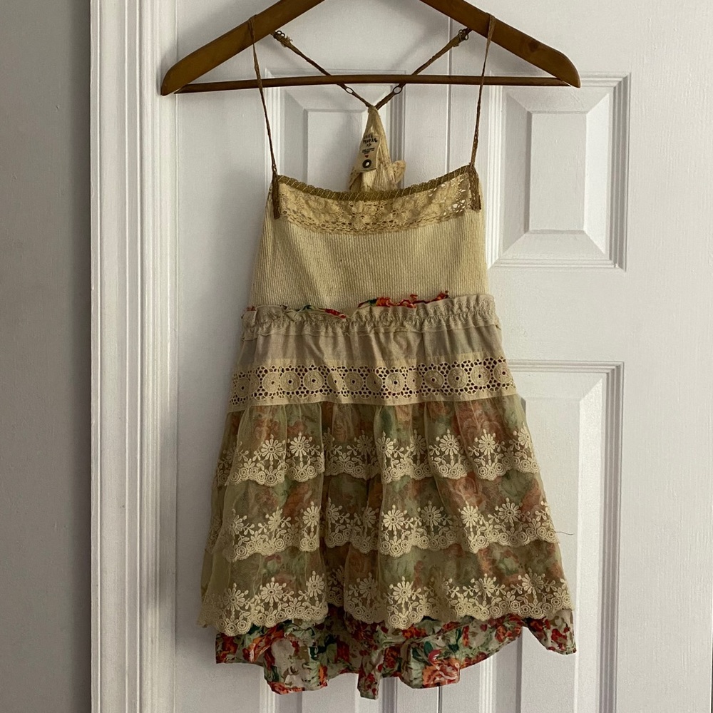 Free People Lace + Floral Boho Tank